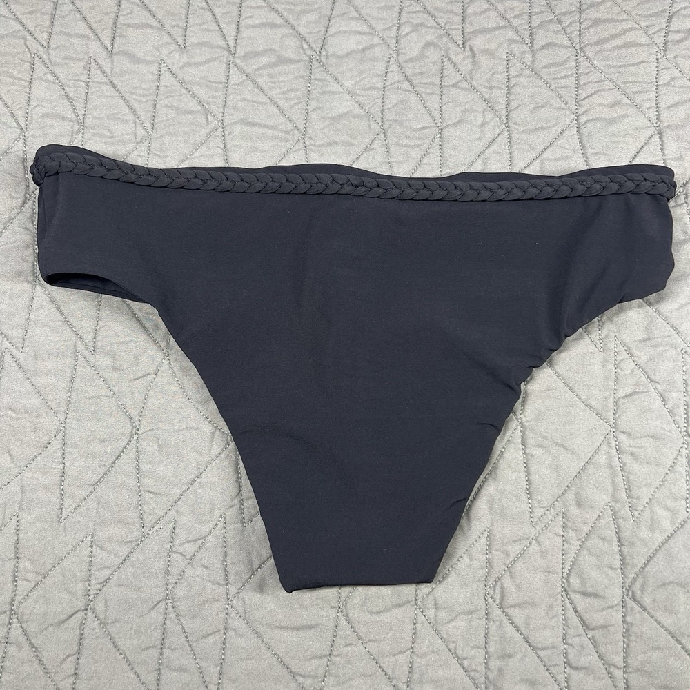 Lisa Curran Black Swim Braid Bikini Bottom NWT Women's Medium $207 MSRP - Picture 3 of 6